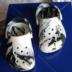 CROCS Kids Black and White Sandals